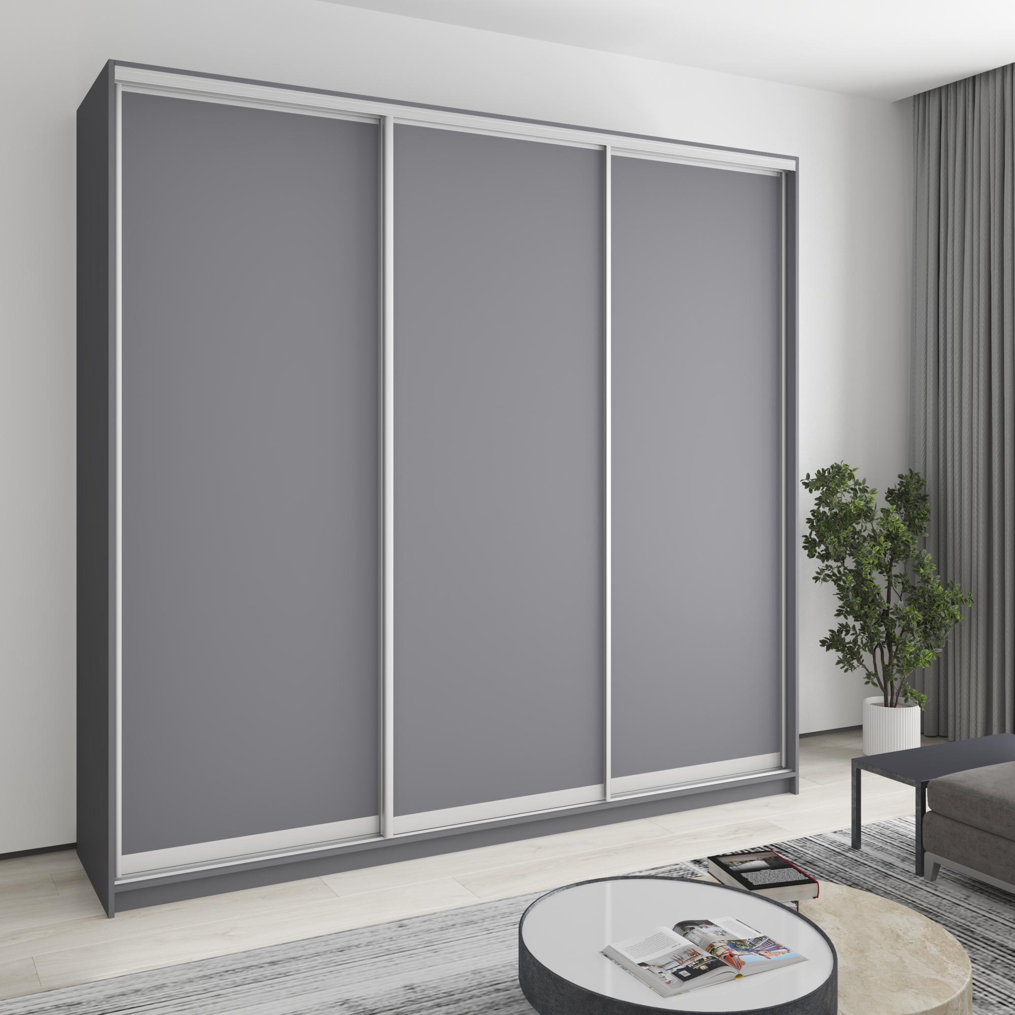 Шкаф-купе трехдверный MebelStar Комбо AL 3 ДСП 250x45x240 см Антрацит (MBS-2041)