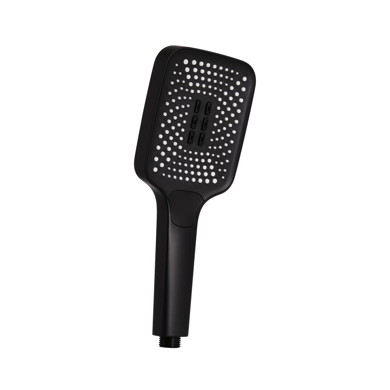 Лейка для ручного душа Qtap Rucni прямоугольная 140x110 мм Black Matt (QTRUC125BLM45955)