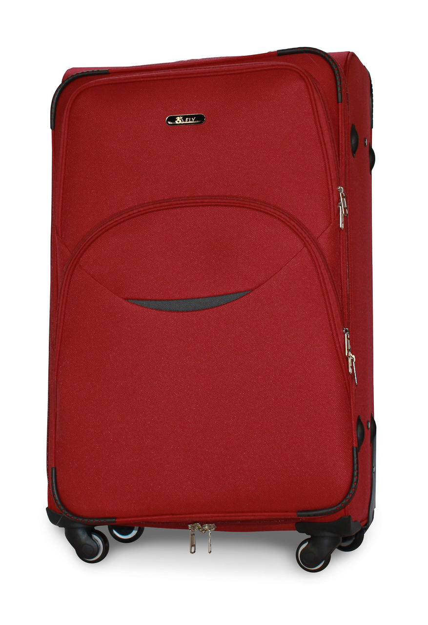 Чемодан тканевый Fly 1708 большой на 4 колесах 74х48х30 см 90 л Бордовый