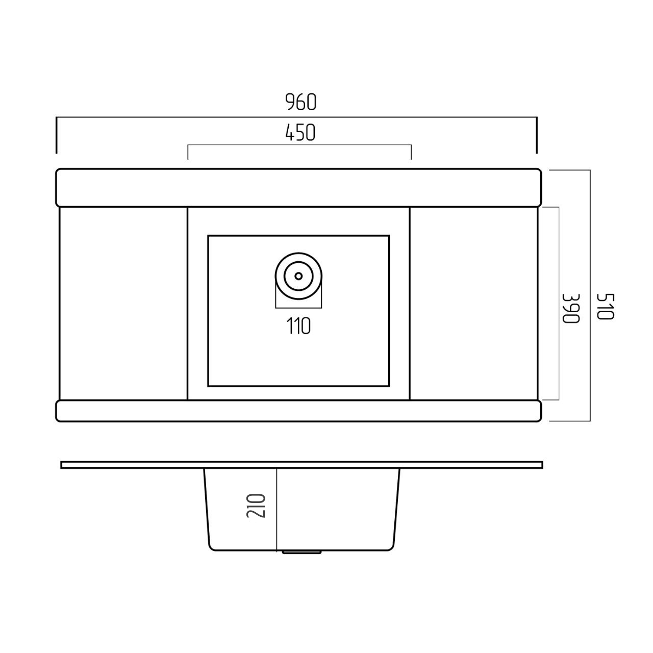 Мийка кухонна Platinum PLS-A40274 гранітна прямокутна 960x510 мм Білий (25968564) - фото 2 Мийка кухонна Platinum PLS-A40274 гранітна прямокутна 960x510 мм Білий (25968564) - фото 2