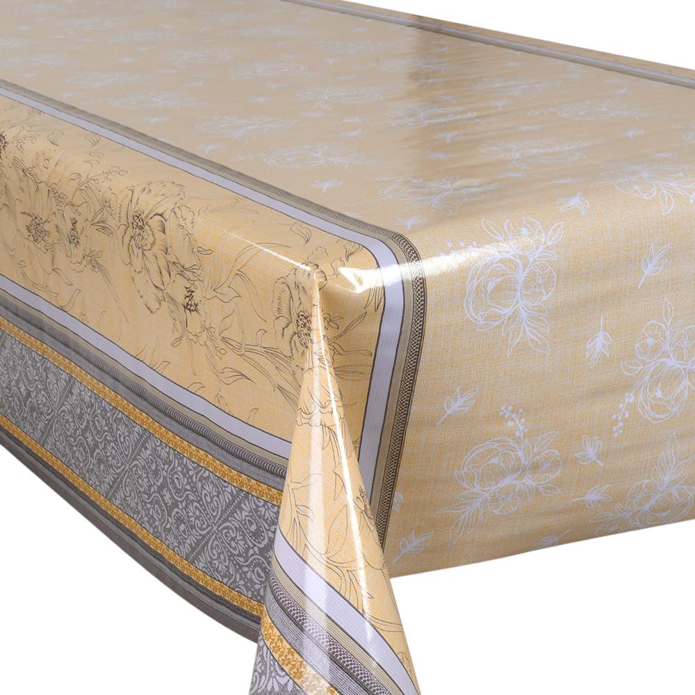 Клеенка на стол Glossy MA-5989-1 1,37х20 м Светло-желтый с серым (30835972)