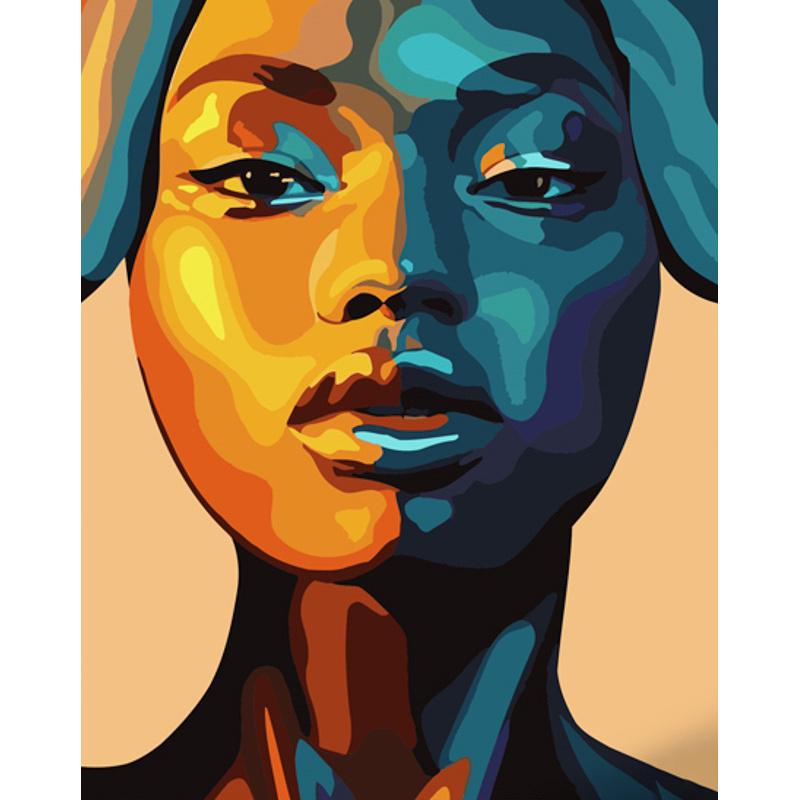 Картина по номерам Strateg Премиум Сине-желтые отделки 40х50 см (GS862)