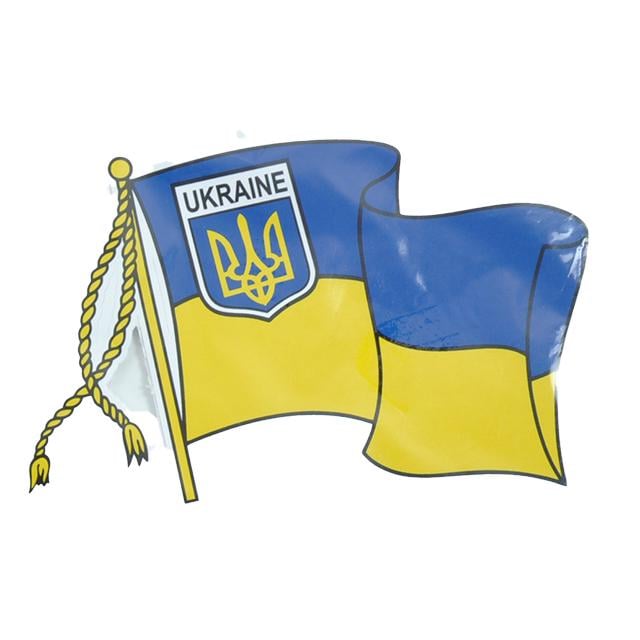 Наклейка Флаг Украины с шевронами 15х10 см 10 шт. (452196)