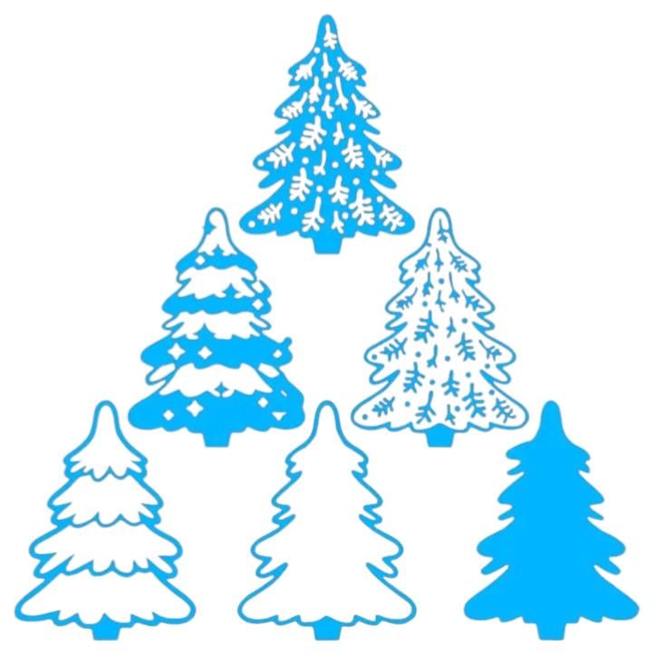 Наклейка новорічна ялинки 15х15 см Блакитний (N243)