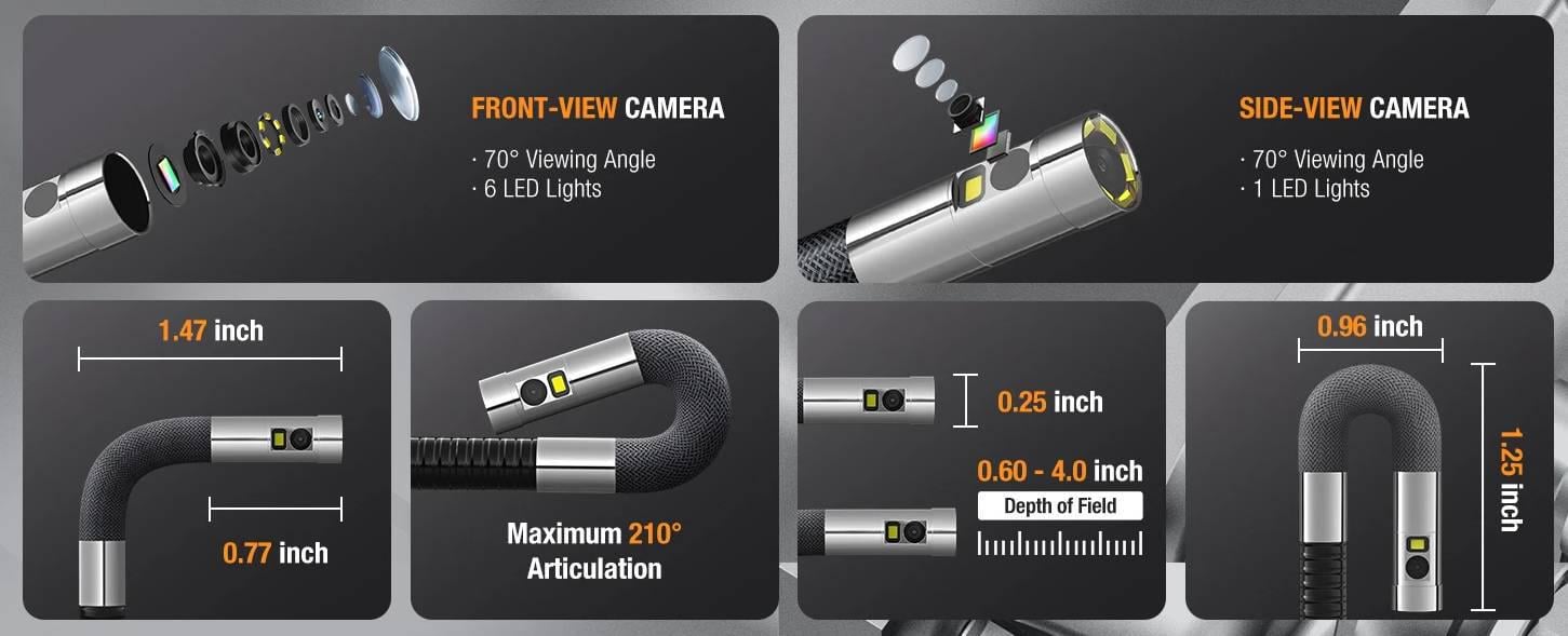 Ендоскоп керований Teslong TD500-DL 6,5 мм 1,55 м 2 камери (1273) - фото 7 Ендоскоп керований Teslong TD500-DL 6,5 мм 1,55 м 2 камери (1273) - фото 7