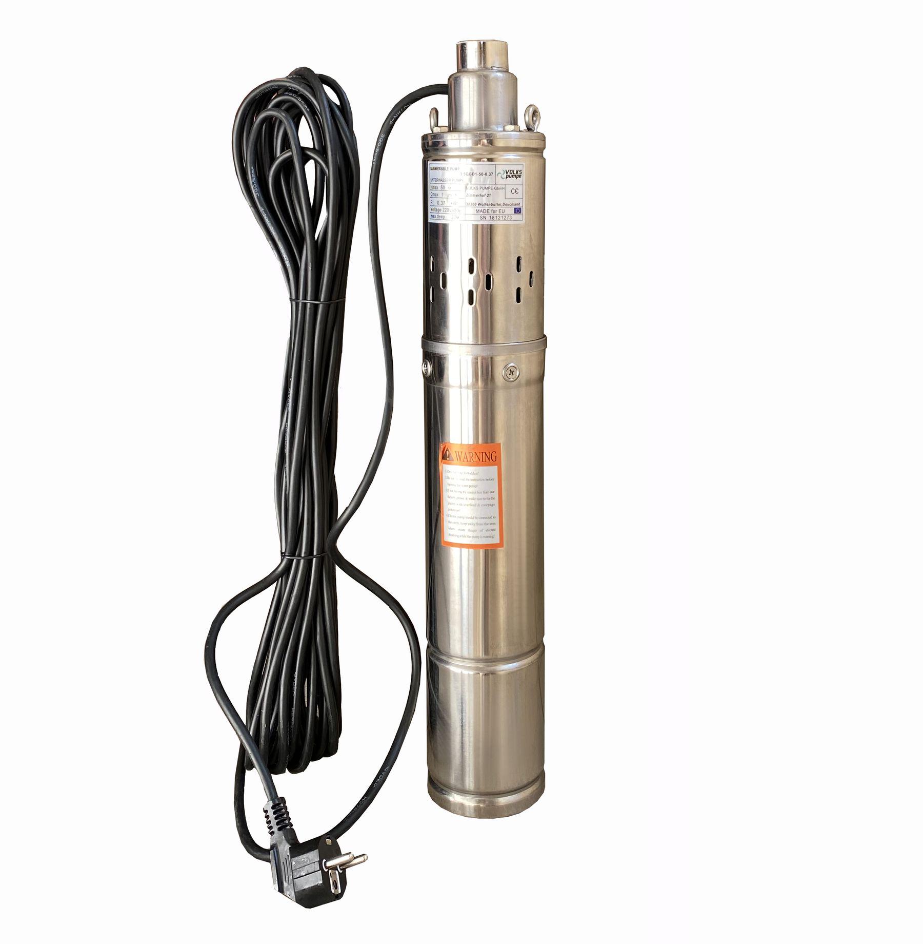 Насос свердловинний шнековий VOLKS pumpe 3,5 QGD 1-50-0,37 кВт 3,5" + кабель 15 м