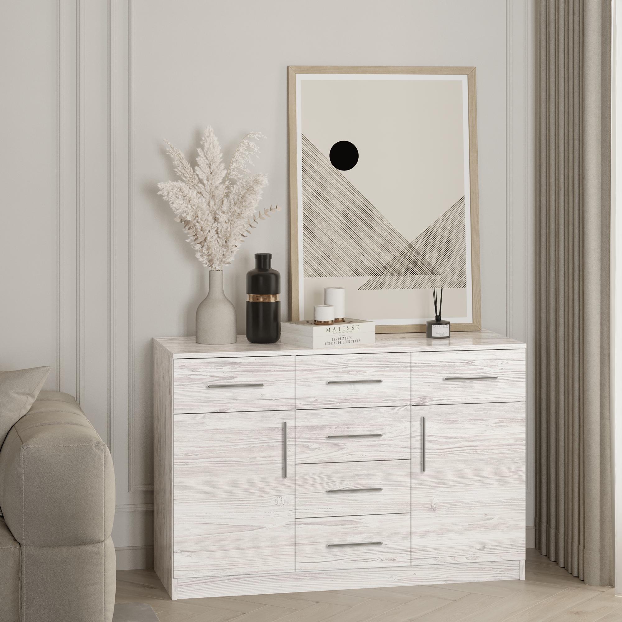 Комод Standart K6+2D 1200x450x800 мм Аляска - фото 1