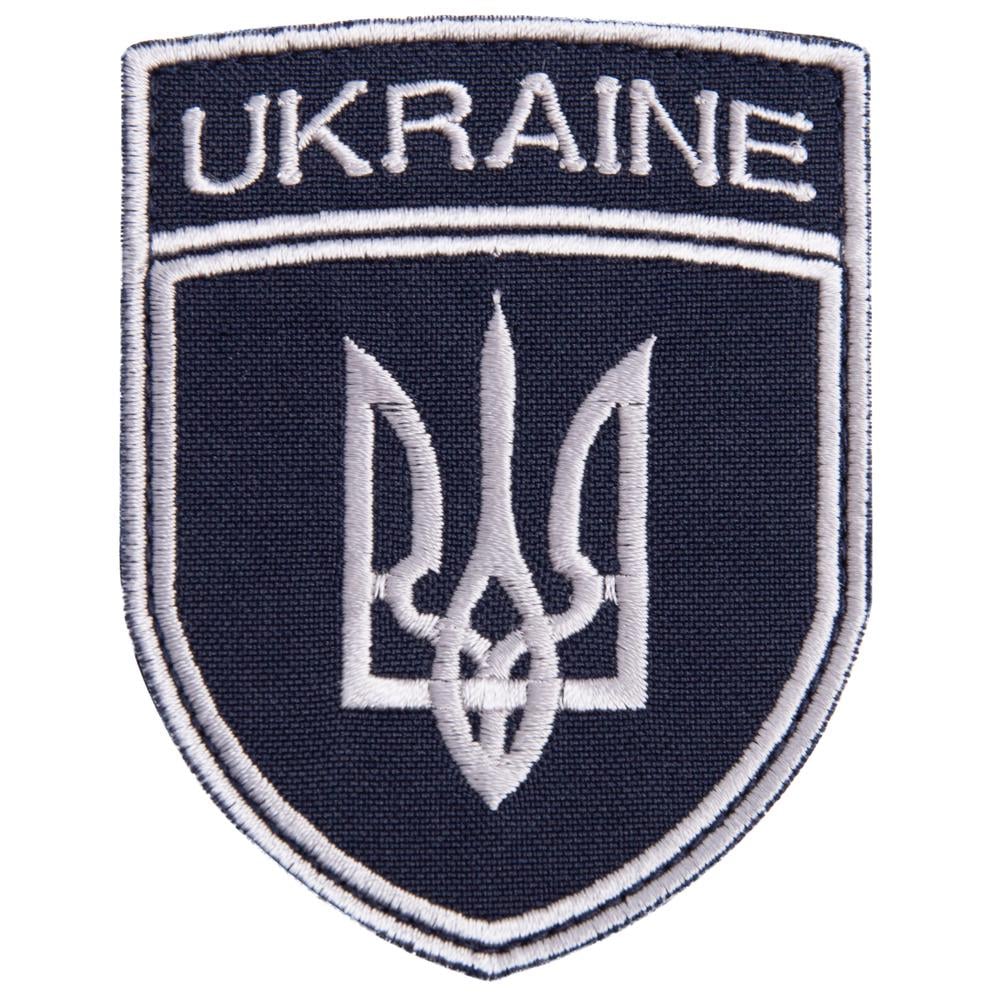 Шеврон-нашивка на липучке Укрзалізниця UKRAINE 7х9 см Серебро (23138)