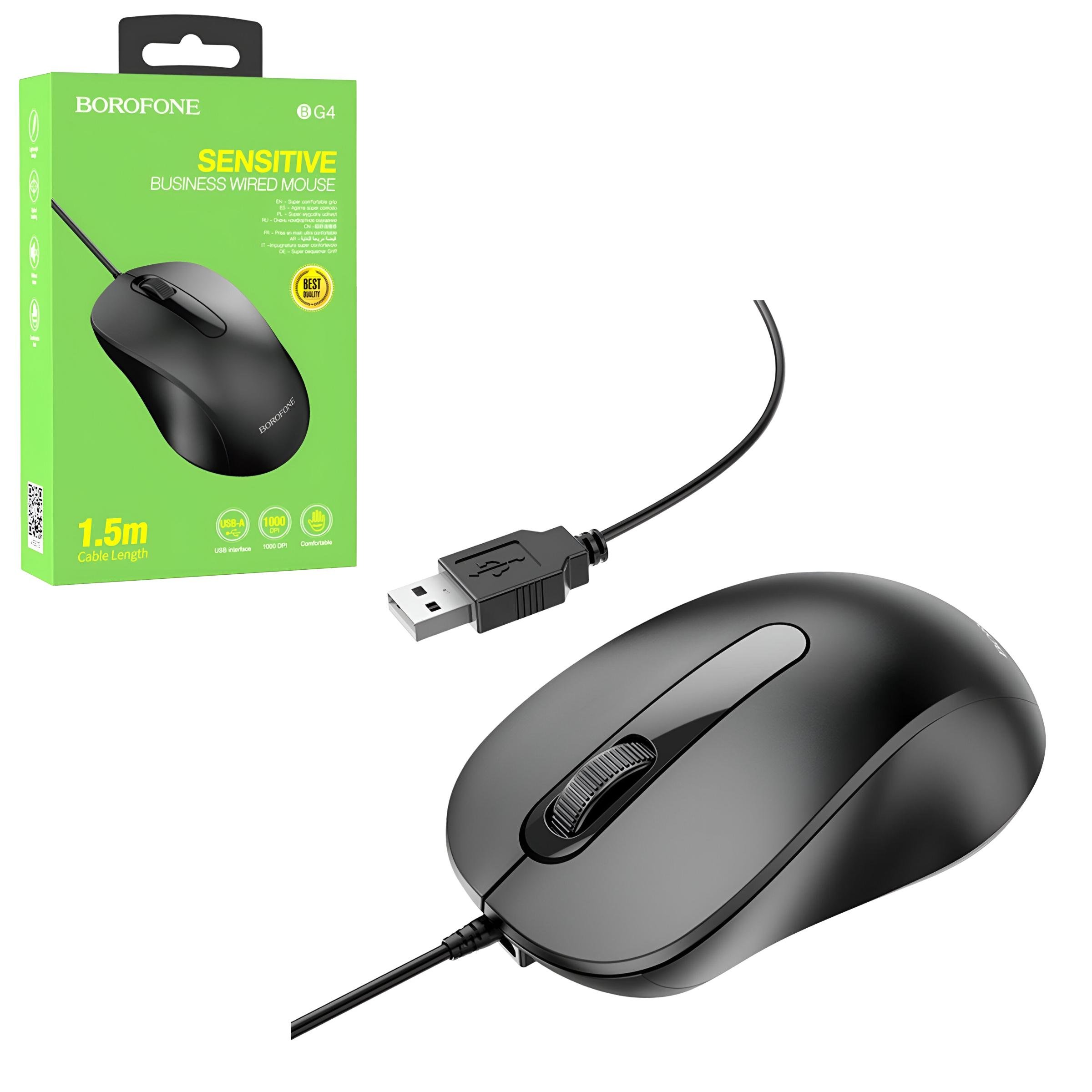 Мышь беспроводная Borofone USB Черный (BG4)