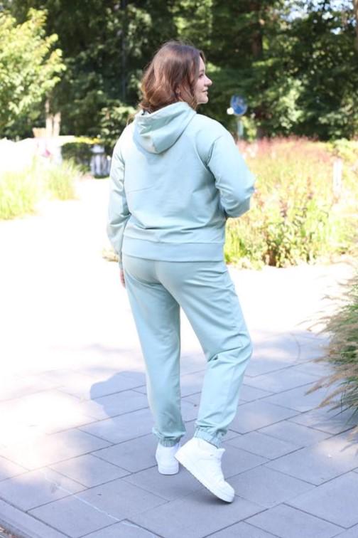 Женский прогулочный костюм Батал с худыми и джогерами L Светло-оливковый (М95.2) - фото 2 Женский прогулочный костюм Батал с худыми и джогерами L Светло-оливковый (М95.2) - фото 2