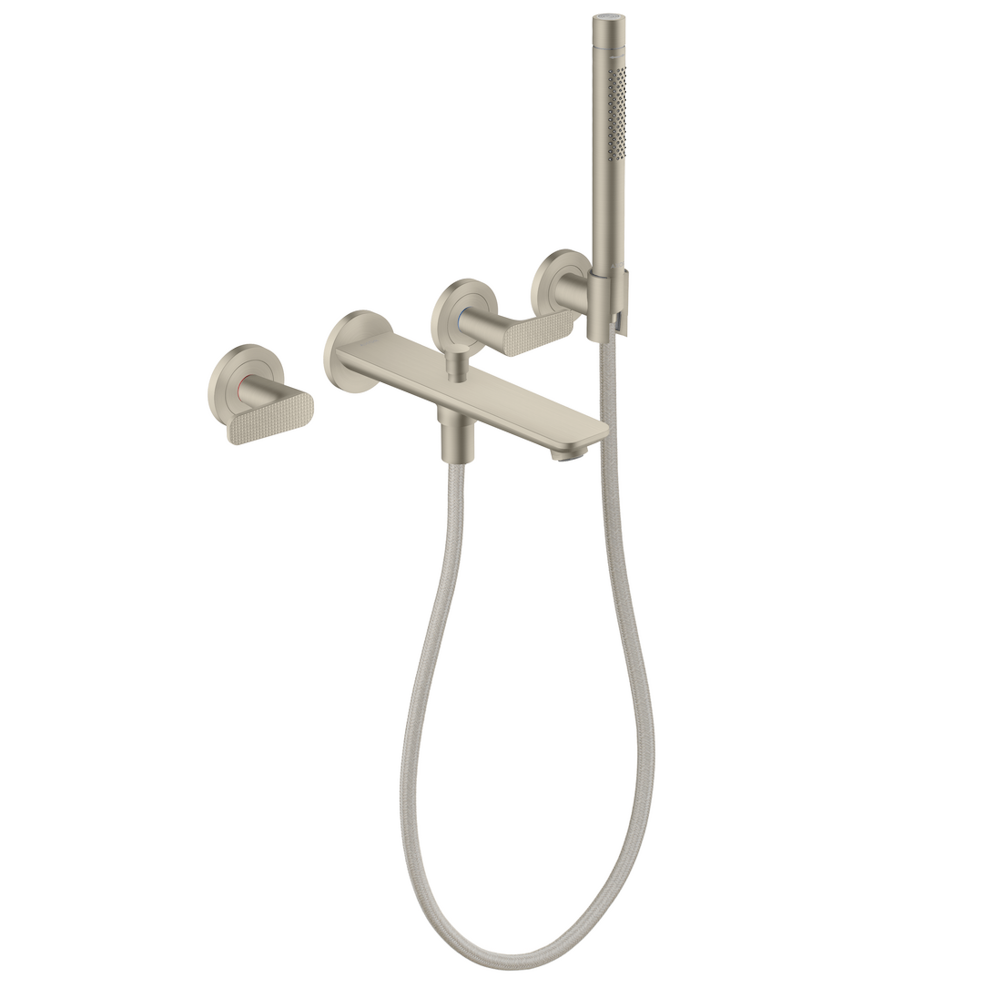 Смеситель для ванны Axor Citterio С двухрычажный с ручной воронкой Никель матовый (49481820)