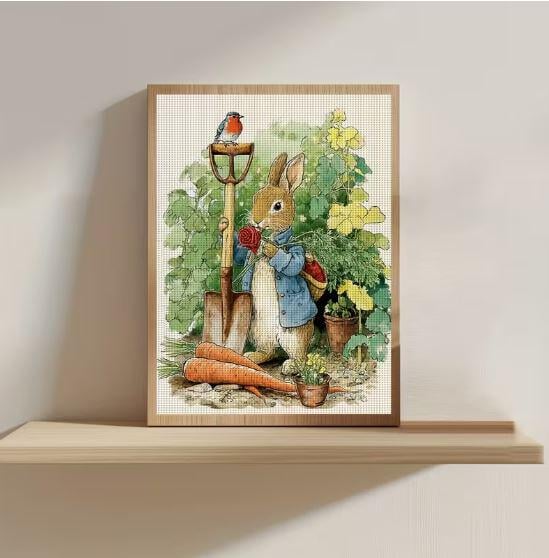 Набор для вышивания крестиком Маленький садовник 14CT канва Аиду с нанесенным рисунком 30x40 см (2865467526)