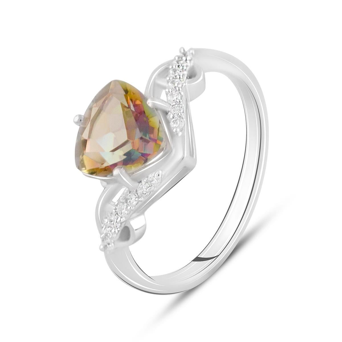 Кольцо серебряное с мистическим топазом 2,3 ct 2,19 г р. 16 (2123200)