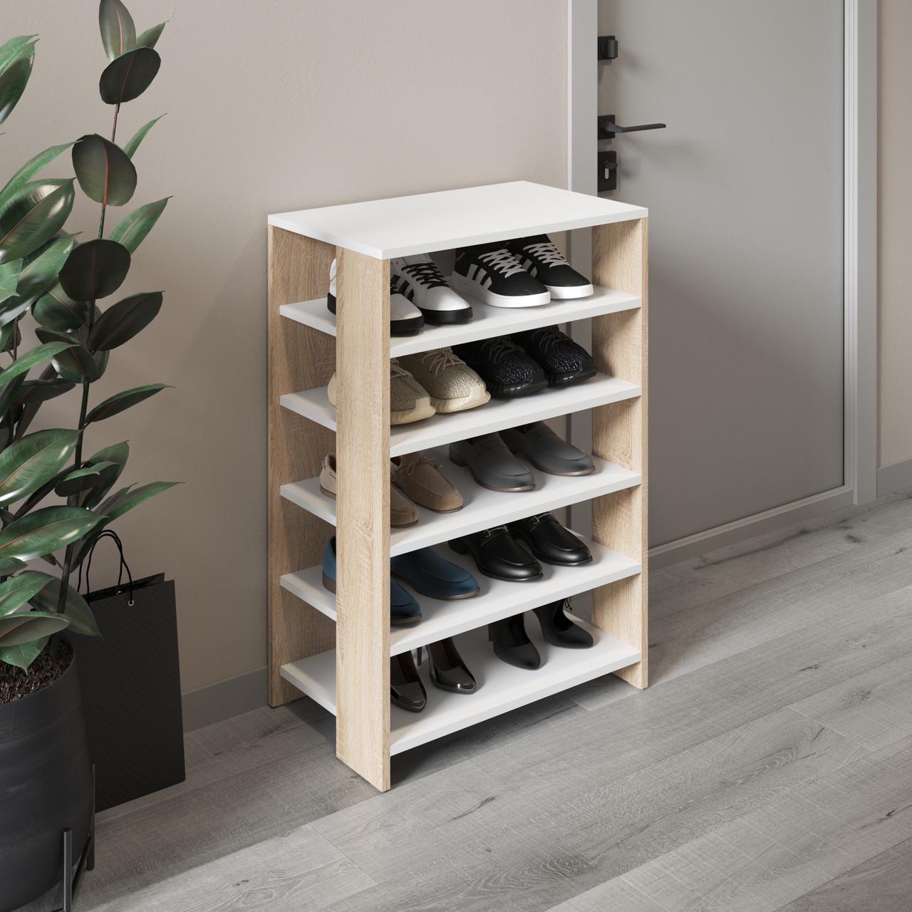 Тумба для обуви Вайс M-36 600х344х900 мм Белый/Дуб Сонома (30707008) - фото 1