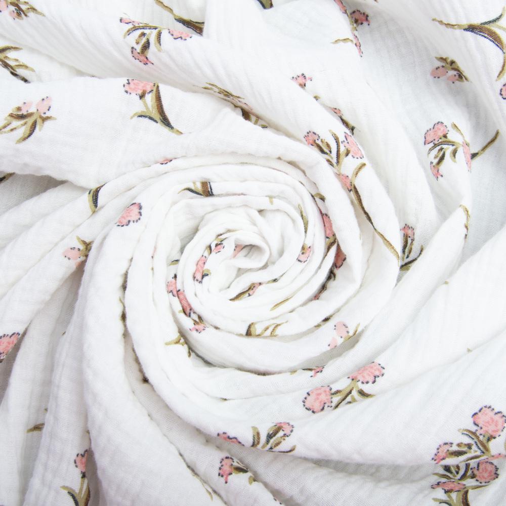 Тканина плательна бавовна Муслін двошарова гвоздика ніжна (23987)