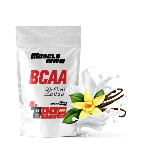 Комплекс амінокислот для росту м'язів і сушіння MuscleWay ВСАА 2:1:1 Sugar Free Ваніль у порошку на 10 порцій 100 г (21-125-bcaa-mw-rs100.v) - фото 1 Комплекс амінокислот для росту м'язів і сушіння MuscleWay ВСАА 2:1:1 Sugar Free Ваніль у порошку на 10 порцій 100 г (21-125-bcaa-mw-rs100.v) - фото 1