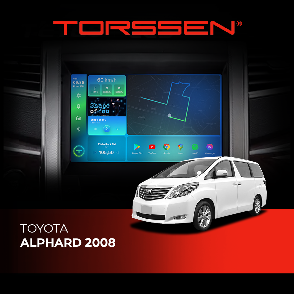 Автомагнітола штатна Torssen Toyota Alphard 2008 F98256 4G Carplay DSP (202307815)