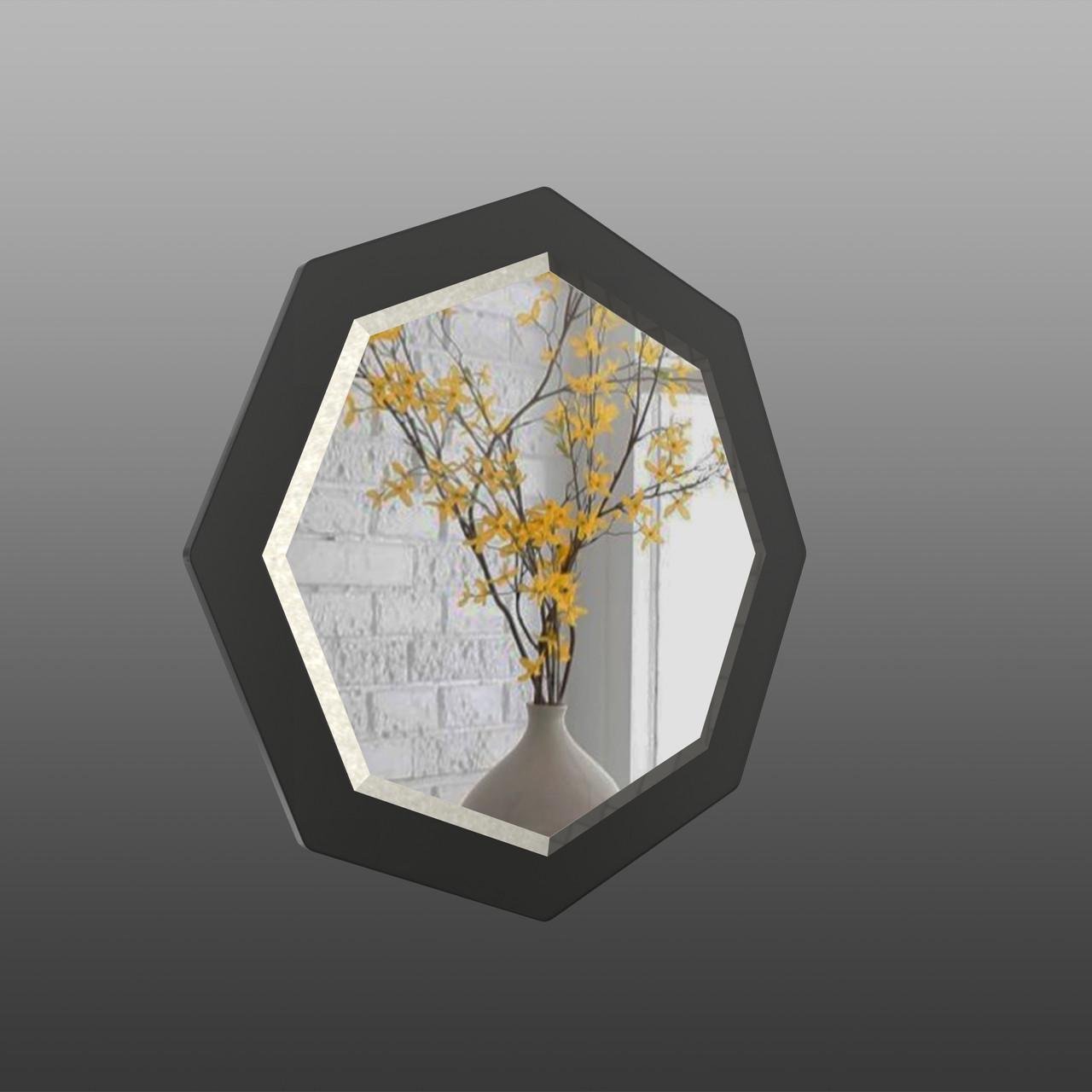 Дзеркало настінне з фацетом на основі ЛДСП 80х80 см (Z2 чорний) - фото 2 Дзеркало настінне з фацетом на основі ЛДСП 80х80 см (Z2 чорний) - фото 2