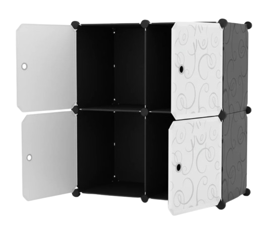 Шафа-тумба для одягу модульна пластикова з органайзером для взуття 74x36,5x74 см Чорний (id_24248)