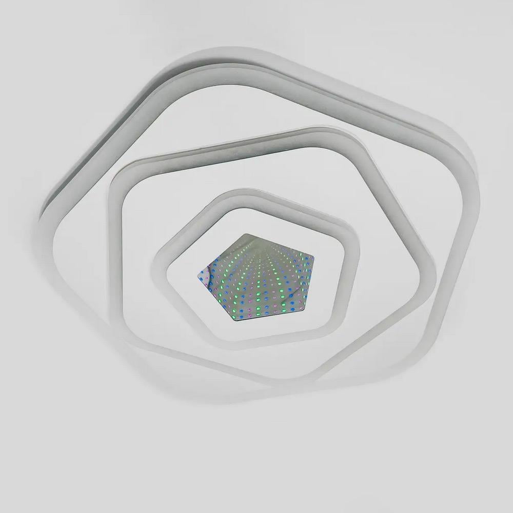 Люстра потолочная светодиодная Light House SL-19660/500 WT с RGB подсветкой 116W/9W-RGB 30х570х580 мм Белый