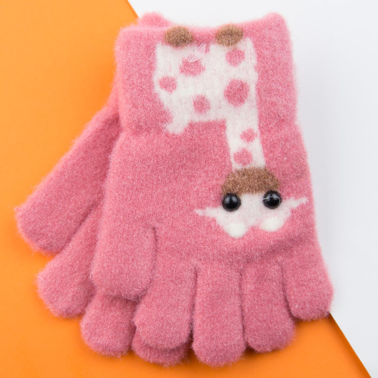 Варежки для детей с жирафами 1 - 2 года Розовый (22-25-51) Варежки для детей с жирафами 1 - 2 года Розовый (22-25-51)