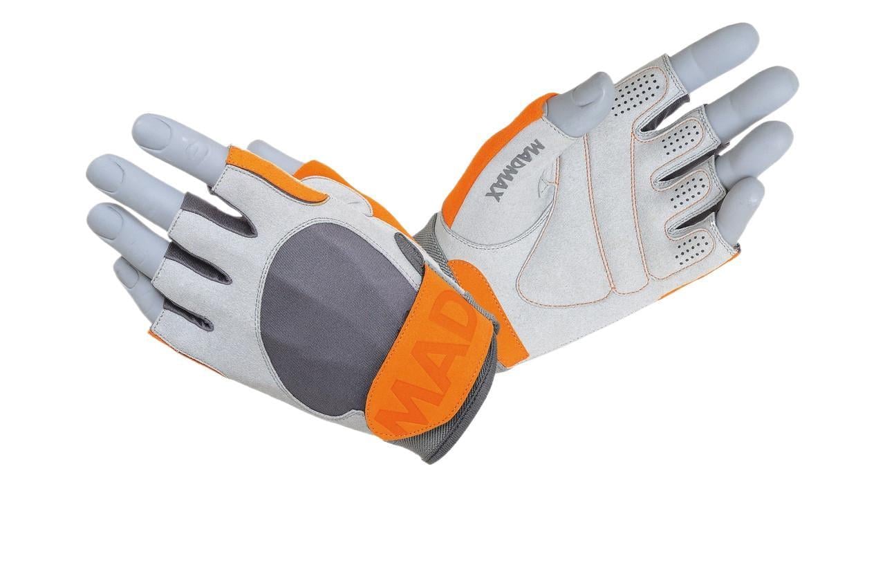Рукавички для фітнесу MadMax MFG-850 Crazy S Grey/Orange (3063045393) Рукавички для фітнесу MadMax MFG-850 Crazy S Grey/Orange (3063045393)