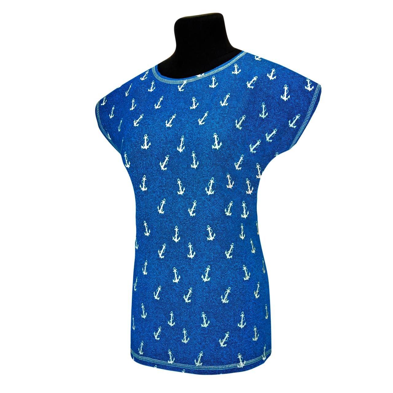 Блузка вискоза якоря р.56-58 Голубой (748) - фото 2