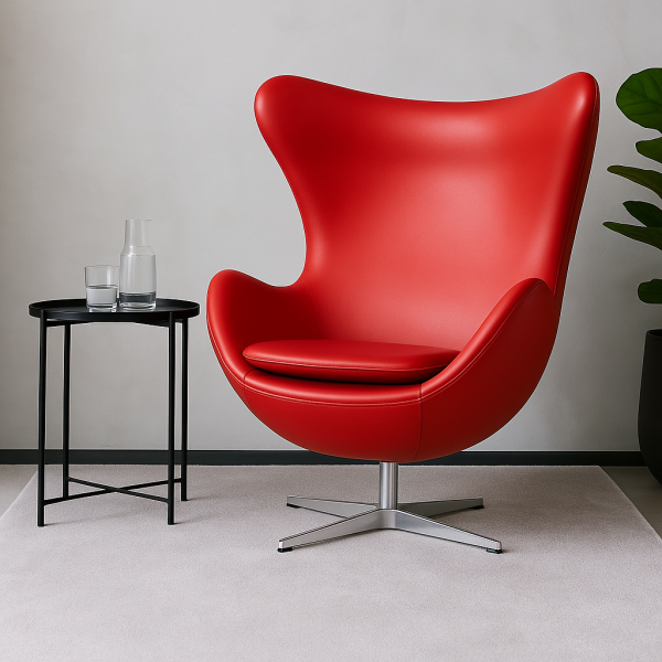 Кресло дизайнерское Egg SDM экокожа металл Красный (30583648)