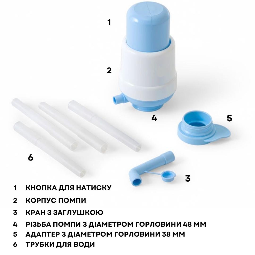 Помпа механическая для воды Blue Rain Extra с адаптером на бутыль 6-10 л - фото 2 Помпа механическая для воды Blue Rain Extra с адаптером на бутыль 6-10 л - фото 2