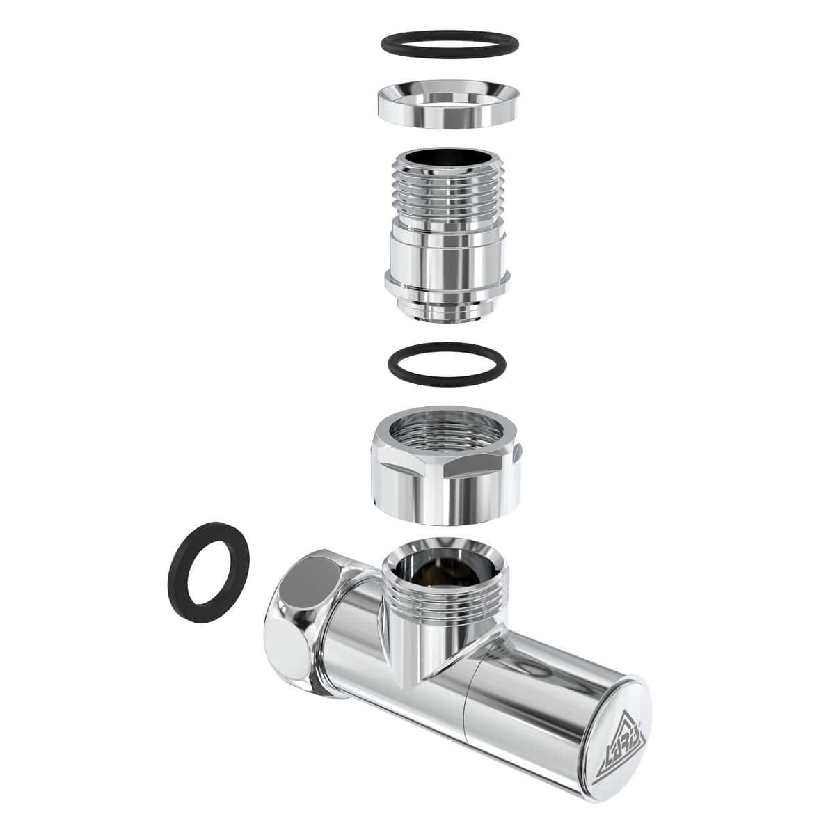 Кран угловой Laris LX-4701 вентиль для полотенцесушителей 2 шт. Серебряный (132-127-71401061) - фото 4 Кран угловой Laris LX-4701 вентиль для полотенцесушителей 2 шт. Серебряный (132-127-71401061) - фото 4