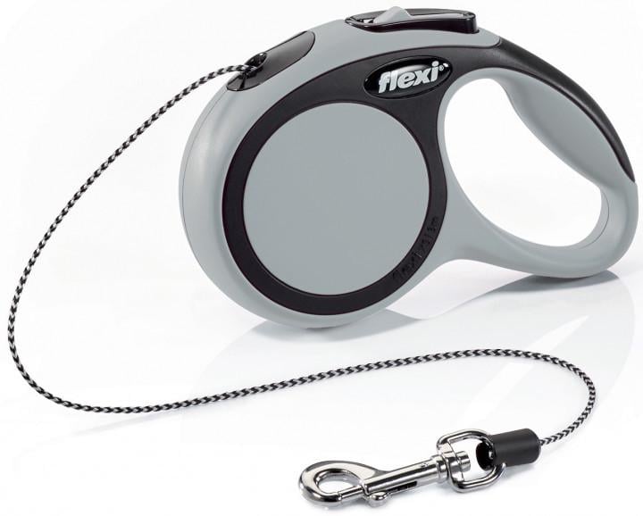Поводок-рулетка Flexi New Comfort XS 3 м шнур до 8 кг Серый (1151264325)