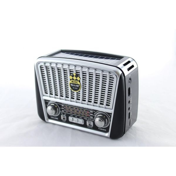 Радиоприемник Golon RX 456 Solar USB/SD с солнечной панелью Серебристый (10194770)