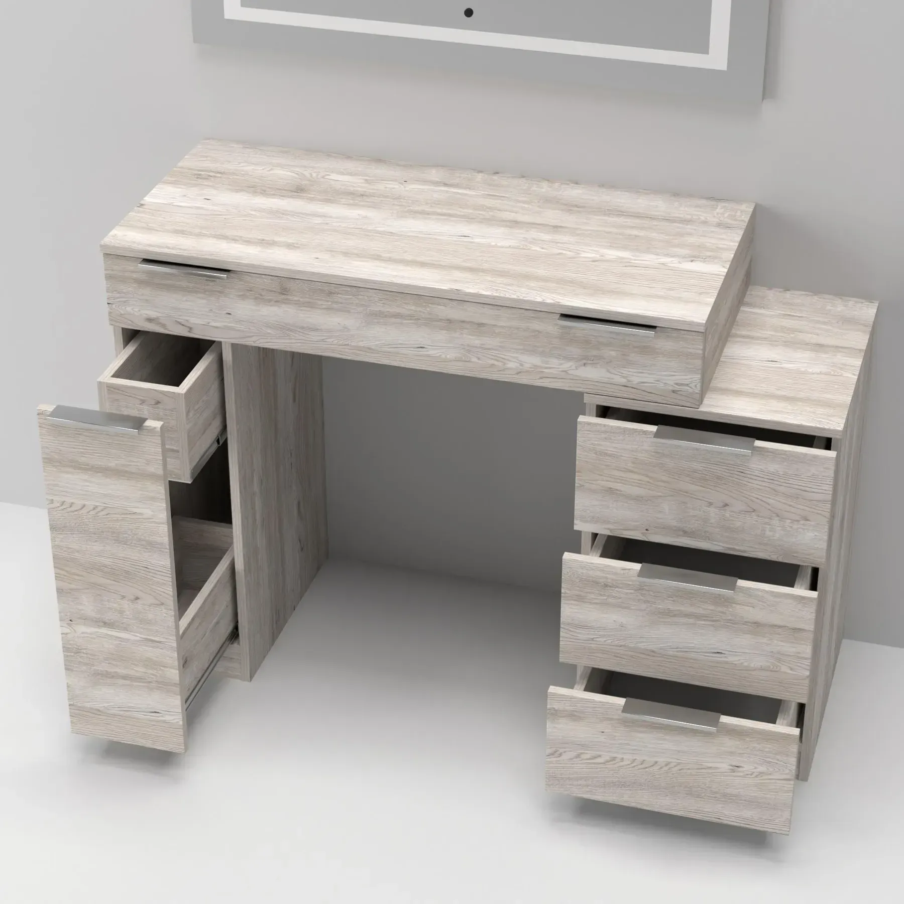 Стіл-трюмо туалетний Kontinent Krystal 1200х452х847 мм Самоа Димчастий (79643789) - фото 3 Стіл-трюмо туалетний Kontinent Krystal 1200х452х847 мм Самоа Димчастий (79643789) - фото 3