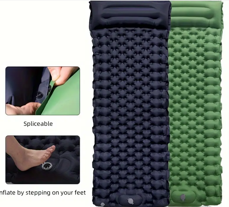 Килимок надувний з подушкою та з вбудованою системою накачування 200x70 см (1406) - фото 6