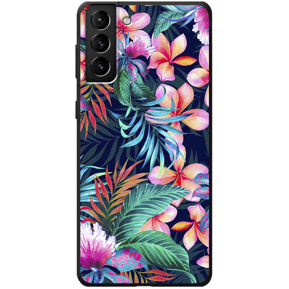 Чехол BoxFace Samsung G996 Galaxy S21 Plus flowers in the tropics Черный силикон (41718-up1971-44006)