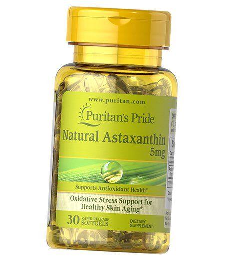 Астаксантин натуральный Natural Astaxanthin 5 Puritan's Pride 30 капс. (70367009)
