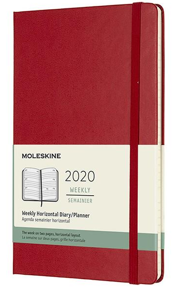 Еженедельник Moleskine Горизонтальный 2020 средний Красный (DHF212WH3Y20)