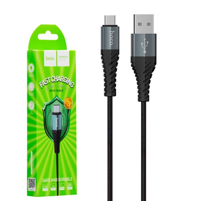 Кабель Hoco Cool Data Cable X38 USB-microUSB 1 м 2,4 А Черно-серый (1010242-Black) - фото 2