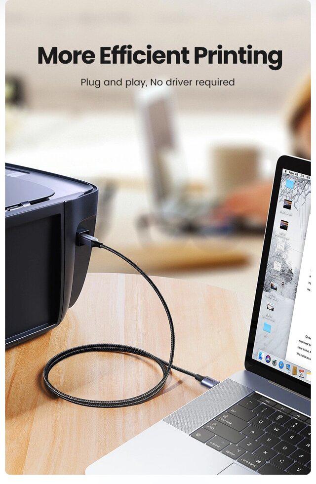 Кабель UGREEN US369 Printer USB to USB type B USB 1 м Black (80801) - фото 12