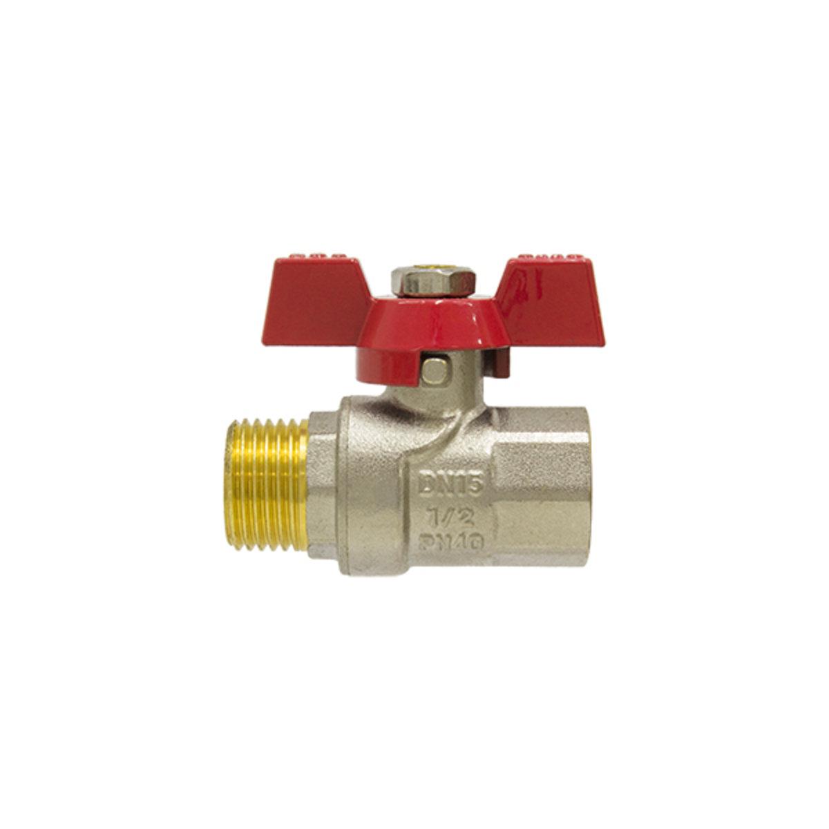 Кран шаровый Raftec PN40 НВ 1/2 бабочка Red (SW-51178) - фото 3