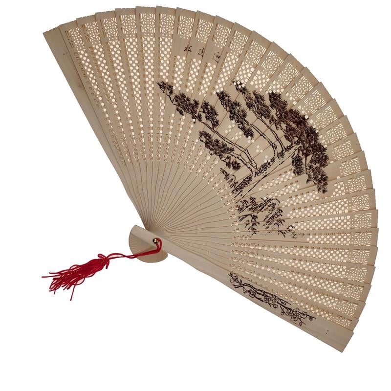 Ручний дерев'яний віяло з сосною (С1066)