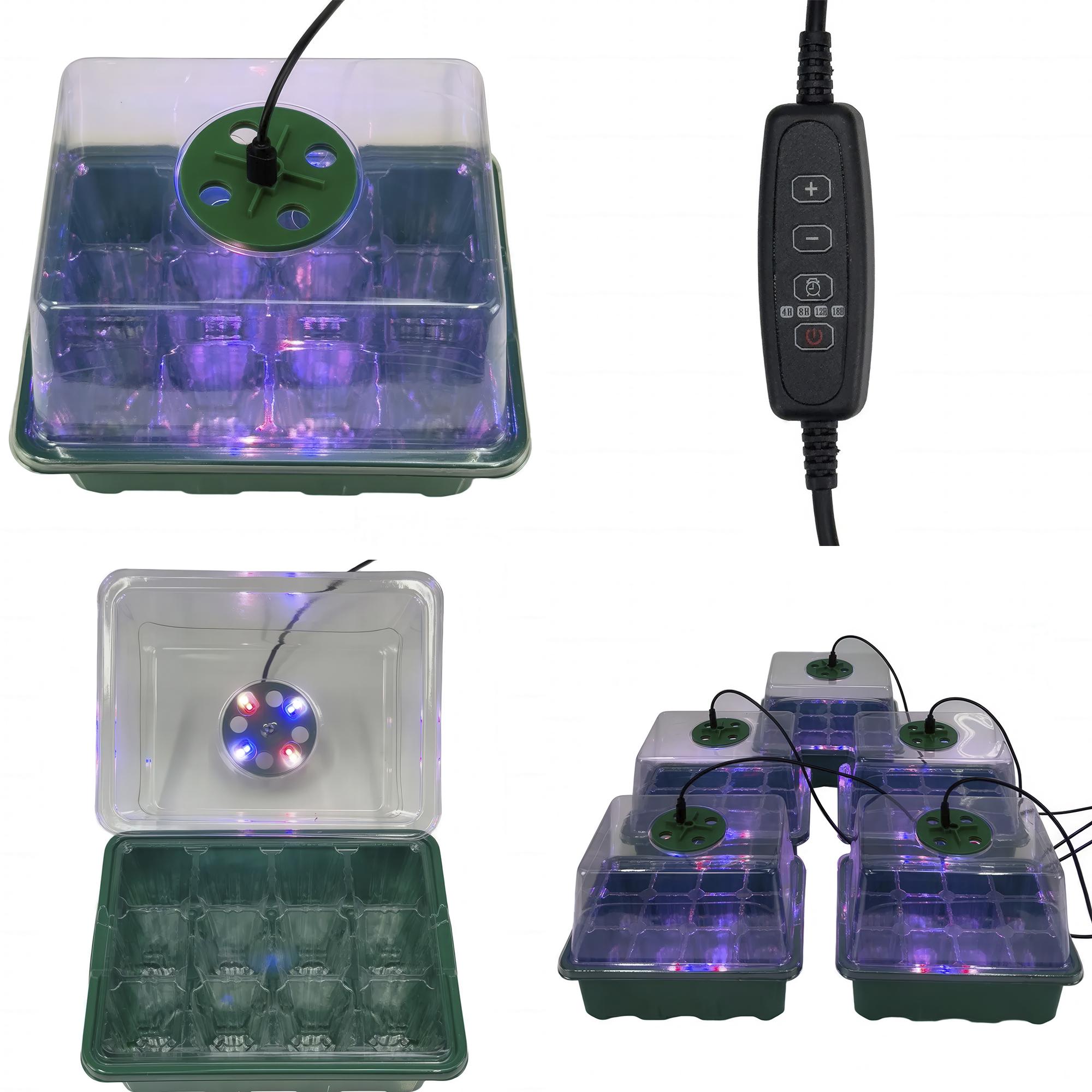 Міні-теплиця для розсади з регульованою вентиляцією і з LED фіто підсвічуванням 5 касет по 12 осередків Зелений - фото 11 Міні-теплиця для розсади з регульованою вентиляцією і з LED фіто підсвічуванням 5 касет по 12 осередків Зелений - фото 11