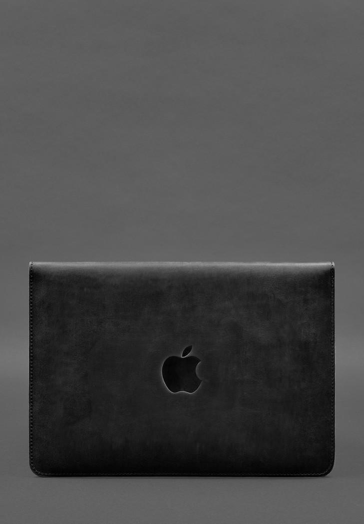 Чехол-конверт с клапаном кожа/фетр для MacBook 14" Crazy Horse Черный (A-028188) - фото 2 Чехол-конверт с клапаном кожа/фетр для MacBook 14" Crazy Horse Черный (A-028188) - фото 2