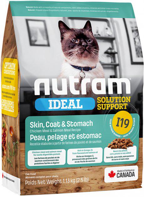 Сухий корм Nutram I19 Ideal Solution Support Skin для дорослих котів зі смаком курки та лосося 5,4 кг (1504815539)