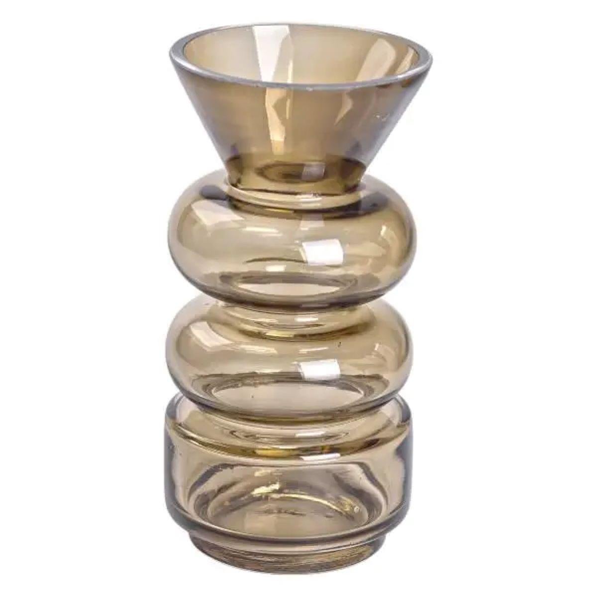 Ваза стеклянная для цветов Light House 18 см Коричневый (LG-20209)