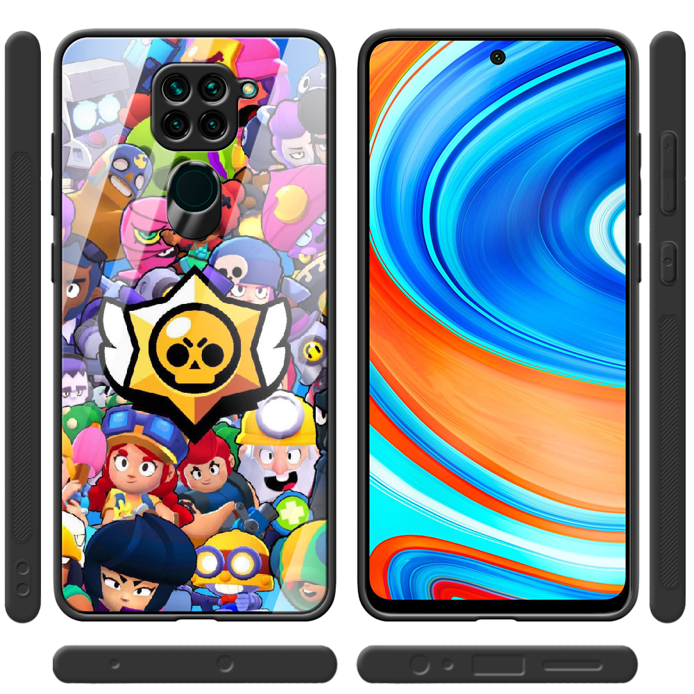 Чохол Boxface Xiaomi Redmi Note 9 Brawl Stars Чорний силікон зі склом (39801-up2389-40102) - фото 2