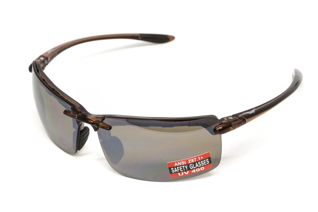 Очки защитные Global Vision Wheelin Crystal зеркальные Коричневый в коричневой полупрозрачной оправе (69962426490401) - фото 4 Очки защитные Global Vision Wheelin Crystal зеркальные Коричневый в коричневой полупрозрачной оправе (69962426490401) - фото 4