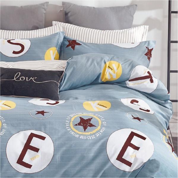 Комплект постельного белья подростковый Viluta Буквы сатин 407 Голубой (DR013126)