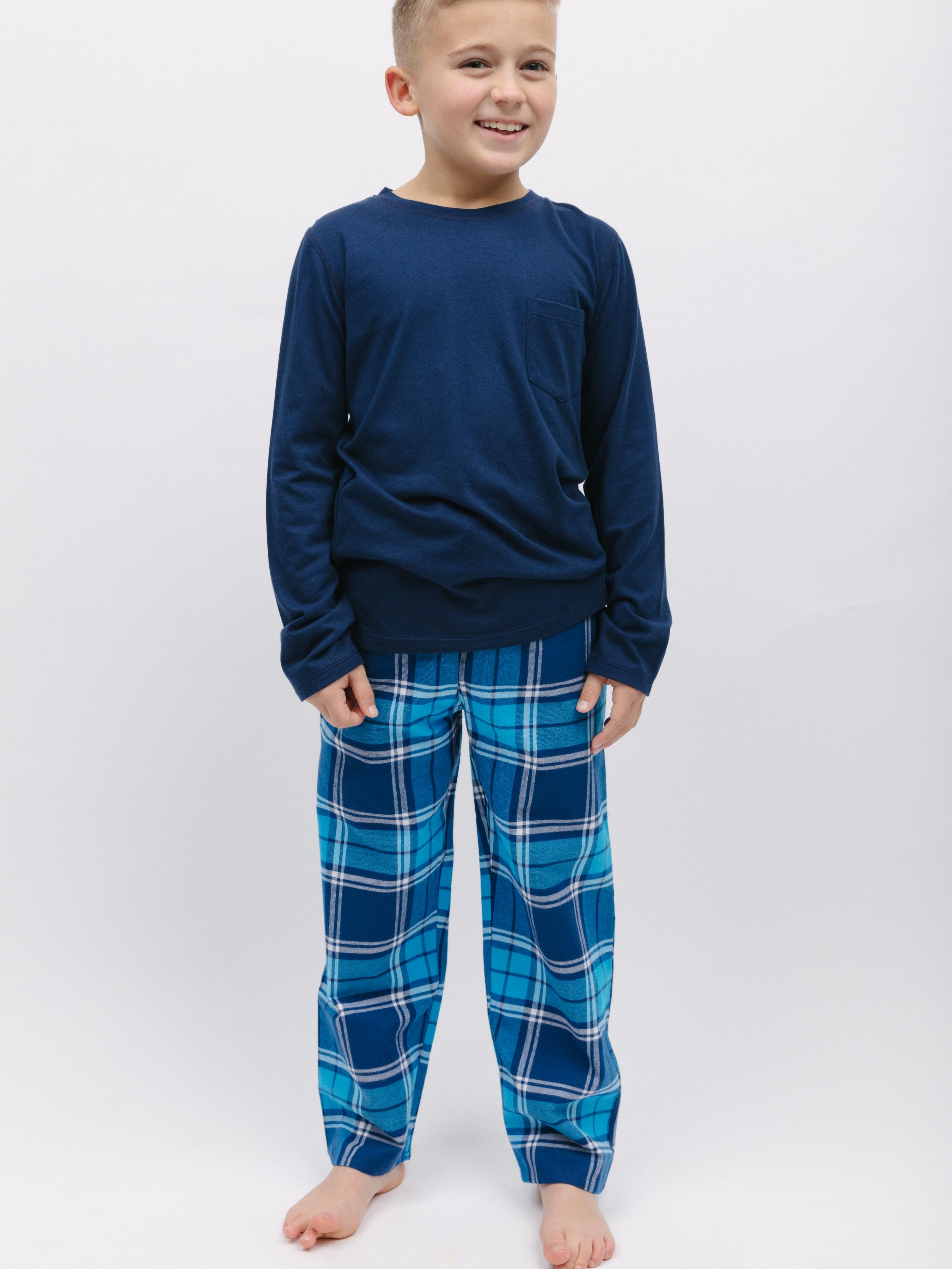 Пижама для мальчика CYBERJAMMIES Felix 6853 6-7 лет 122 см в клетку Синий (5051877471139)