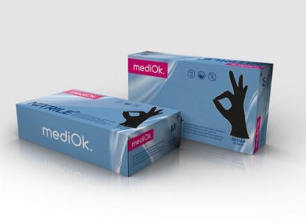 Перчатки MediOk нитриловые неопудренные 100 шт. S Черный - фото 4